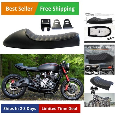 Black Vintage Cafe Racer Hump Seat Retro Saddle For CB 350 CB400 CB500 CB550 ...