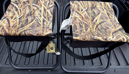 LOT Mossy Oak Folding Stools Field Hunting Seat Storage Shadow Grass Blades