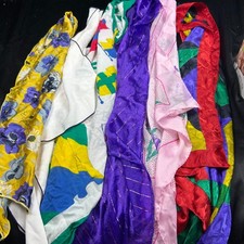 Vintage Scarf Lot of 6 Floral Geometric Nautical Flag Purple Gold Pink Mixed Set