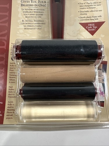 Speedball Pop In Brayer Kit Four 4 Inch Rollers NEW - Picture 4 of 10