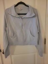 Danskin Light Blue Cropped Quarter Zip Sweatshirt With Pockets Sz M