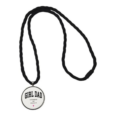 Girl Dad Necklace 50mm Stainless Steel Pendant Father of Girls Great Gift Idea