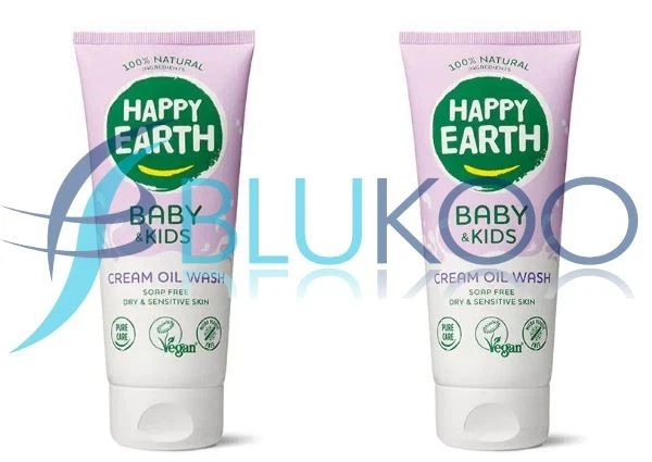 Happy Earth Cream Oil Wash Gel for Baby & Kids - Pack of 2 (200ml each)