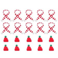 20pcs Christmas Mini Knit Hat Scarf: Mini Knitted Hats for DIY Craft Art Doll