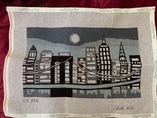 New Unworked JUDI  CO NEEDLEPOINT CANVAS NYC CITY SKYLINE 13 X 9 IMAGE No Yarn