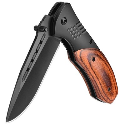Kexmo Pocket Knife For Men - Sharp Blade Wood Handle Pocket Folding Knives Clip