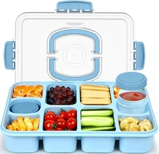 Original Snackle Box Container - 10-Compartment Divided Snack Serving Tray wi...
