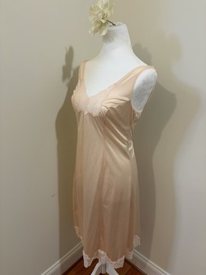 Vintage 1980s Bali Women s Blush Pink Slip Dress with Lace Details Size M