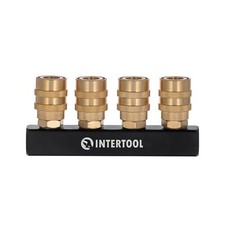 Intertool 4-way Air Splitter Manifold With Brass Quick Connectors Pt08-1856