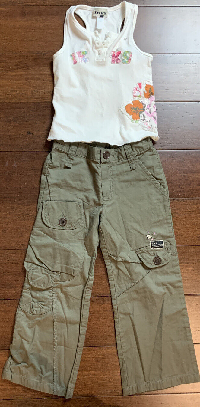 Ikks Girls Size 6 White Tank Top Mail order In Pants Made Ranking TOP4 France. Outfit Khakis And