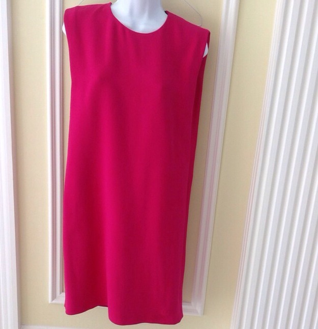 SAINT LAURENT FUSIA ABITO GIROCOLLO SENZA MANICHE TAGLIA 38 U.S 4