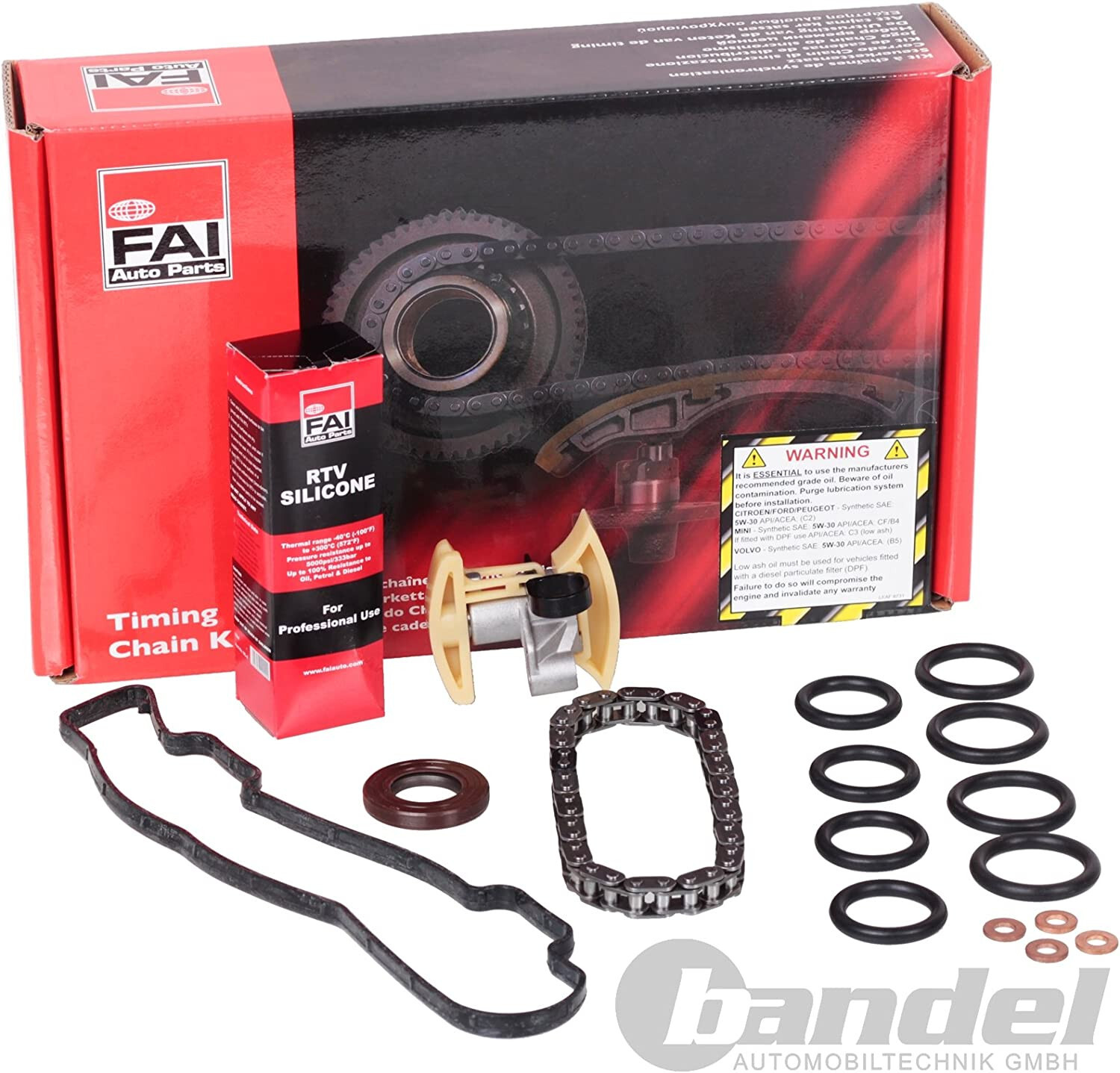 Chaine distribution 1.6 HDI kit complet tendeur joints arbre a cames moteur DV6 110CH