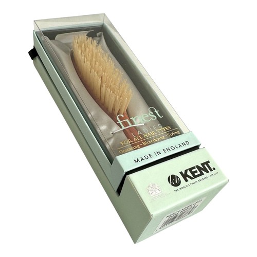 Kent LR23 Dark Wood Pure White Bristle Narrow Travel Brush - Made in England - Picture 14 of 19