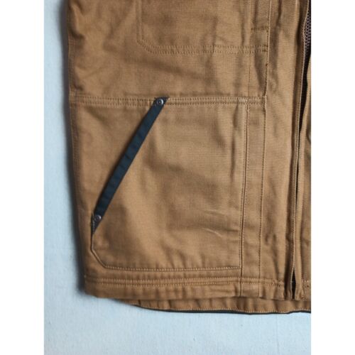 Dickies Work Wear Vest Fleece Lined Canvas Utility Pockets Brown Size Medium - Picture 3 of 6