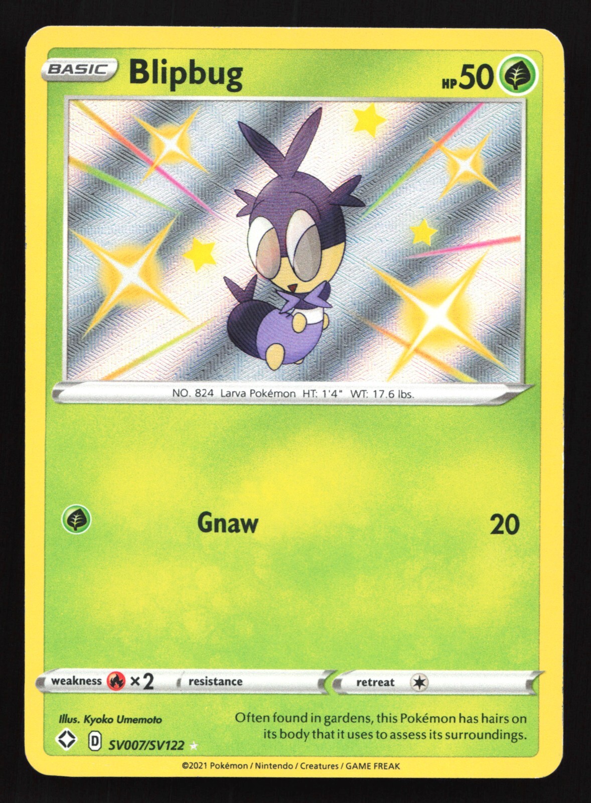 Pokemon Blipbug SV007 Shining Fates Shiny Vault Ultra Rare Holo MP