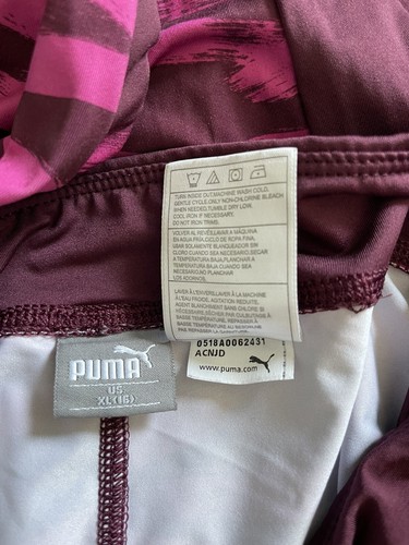 Puma Youth Size XL(16) Girls Active Wear Athletic Leggings Stretch Pants Magenta - Picture 4 of 6