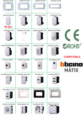 SERIE Compatibile BTICINO FRUTTI MATIX presa SCHUKO deviatore pulsante placca