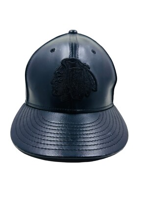 New Era 59Fifty Chicago Blackhawks Genuine 100% Leather Fitted Hat
