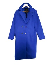 Women's Coat Long Jacket Bnwt Size M Uk12 Royal Blue Double Breasted Threadbare
