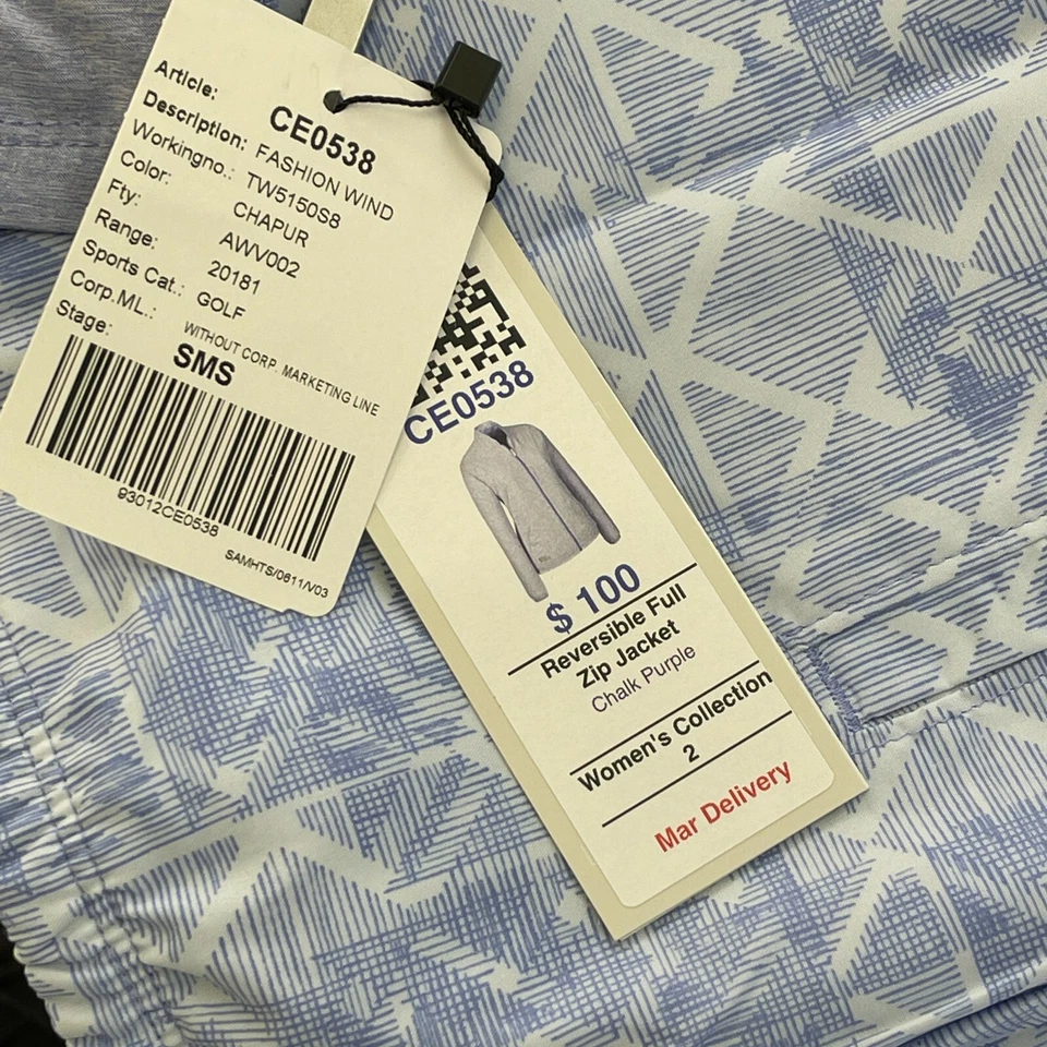 Adidas Golf Purple Reversible Full Zip Wind Jacket Size M - Image 4 of 4