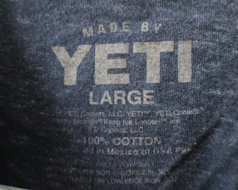 Camisa YETI Adulto Grande Azul Blanco Deletrear Drinkware Logo Manga Corta Para Hombre Foto 3 de 3