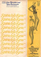 1970s Vintage Stretch & Sew Pattern Women's SWIMSUITS 1335 Bust 30" to 40" UNCUT