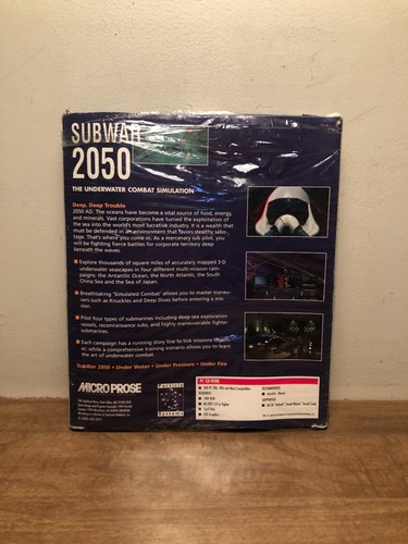 Microprose: Subwar 2050, Future Submarine Warfare, 1994 for DOS on CD-ROM in Box - Picture 2 of 12