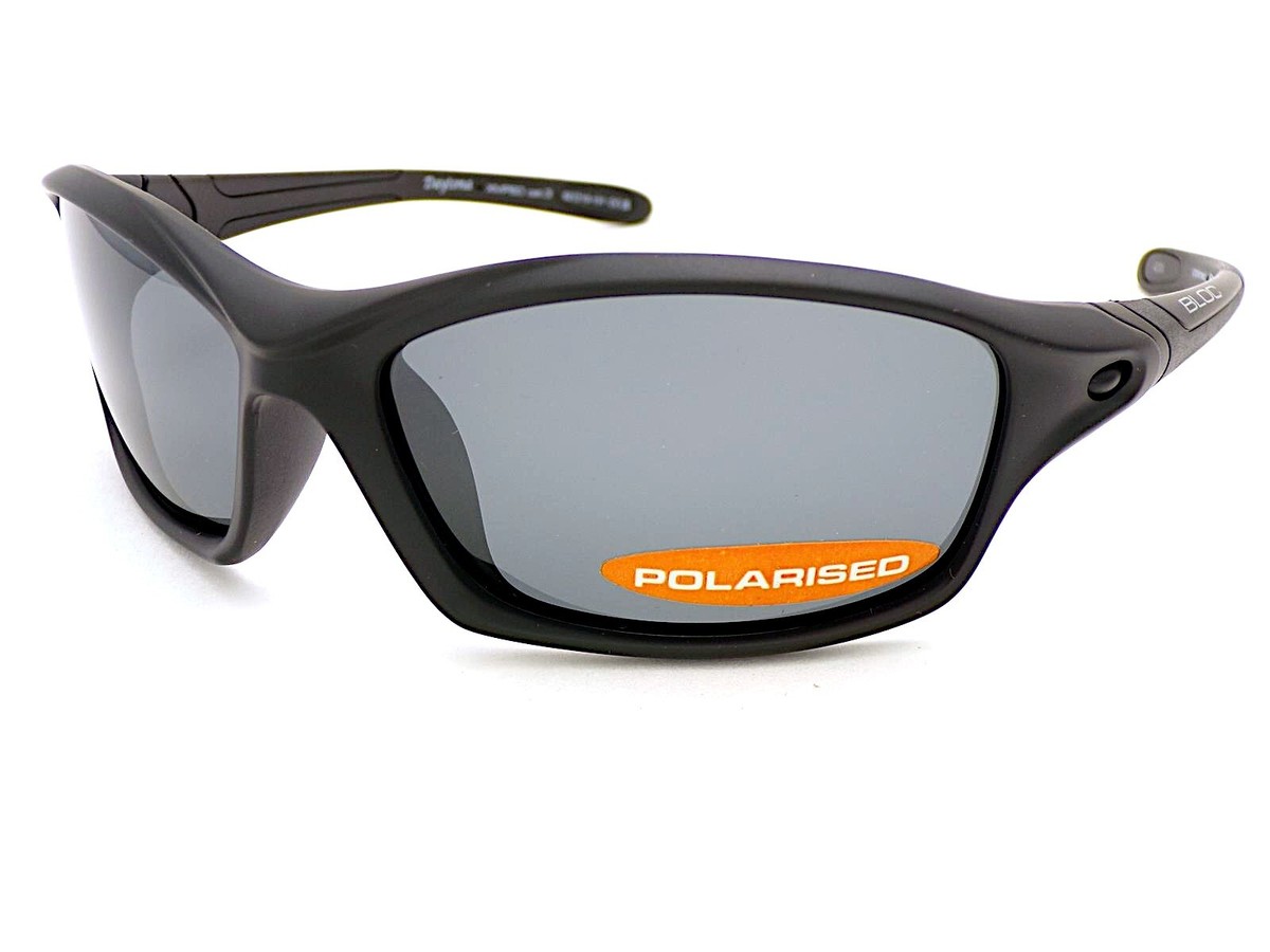 BLOC Daytona Polarized Sunglasses Matte Black with Dark Grey Lenses  XMP60