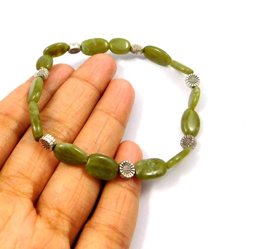 100% Natural Vesonite Gemstone Bracelet Oval Beads 925 Silver Plated Wholesale - Picture 2 of 27