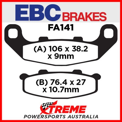 EBC Organic Brake Pads Rear #FA67/3 fits Kawasaki Ninja 500R 1994-2009 840655078661