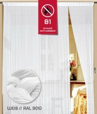 Thread Curtain 150cm x 200cm W x H Colour White in W1 Flame Retardant