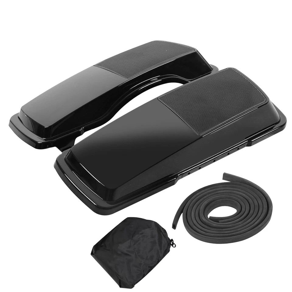 Vivid Black Saddlebag Speaker Lids Fit For Harley Electra Glide Road King 94-13 - Изображение 2 из 4