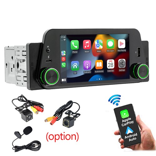1 Din 5" CarPlay Car Stereo Radio Touch Screen Bluetooth MP5 Player 2USB/Type-C - Picture 18 of 18