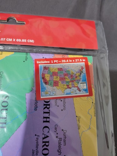 United States USA Wall Maps + 2 Inflatable World State Cities 40 x 28" Lot 4pcs - Picture 3 of 6