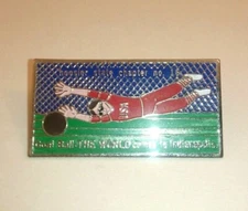 Indiana Hoosier State Vintage Enamel Lapel Pin Goal Ball USA Indianapolis