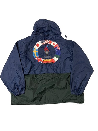 Vintage Atlanta 1996 Olympics Jacket Mens Small Blue Yellow