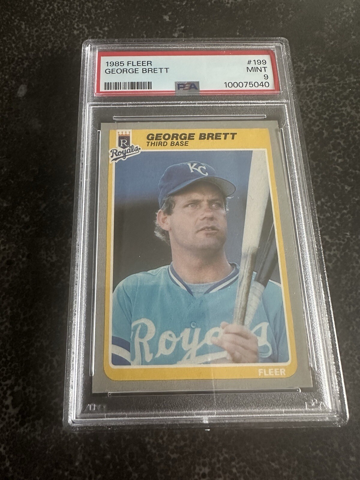 1985 Fleer George Brett #199 PSA 9 Mint Baseball Card new slab