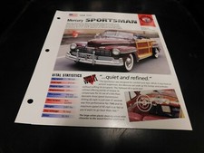 1946 Mercury Sportsman Woody Spec Sheet Brochure Photo Poster