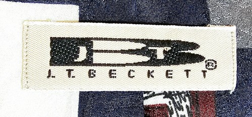 Herren Krawatte: J.T. Beckett. Blau Rot/Multi Abstrakt 100% Italienische Seide. 63 zoll - Bild 4 von 5