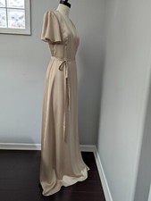 Show Me Your MuMu Maxi Dress Short Sleeve Glossy Champage/Beige - Small