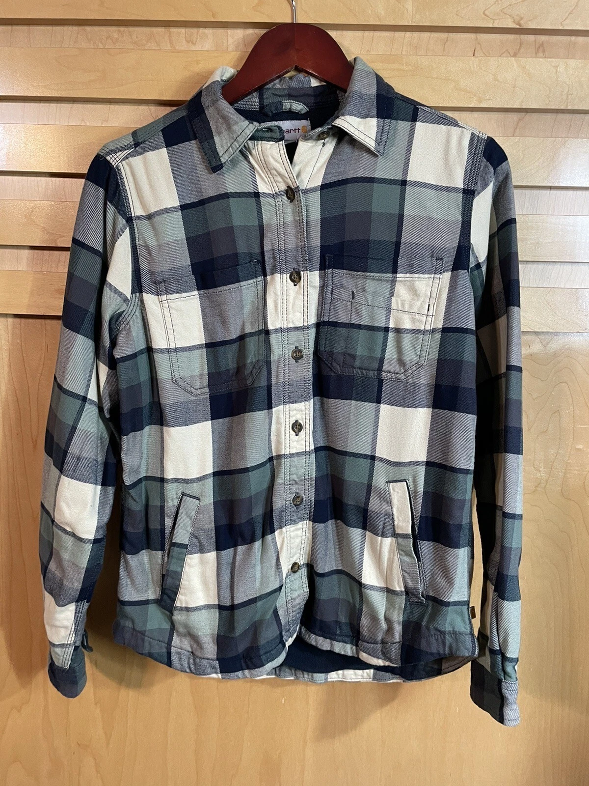 BURBERRY Camicia Carhartt Foderata in flanella pile foderata manica lunga bottoni S (0 2)