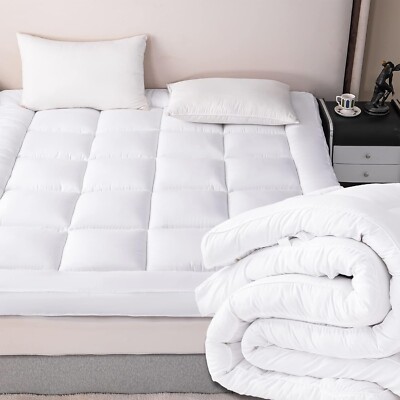 Matratzenauflage 4'' Zoll/10cm tief Luxus weich Hotelqualität Mikrofaser alle Größen