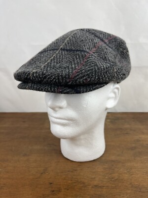 KB Ethos Newsie Newsboy Polyester & Wool Blend Gray Flat Cap Men's S/M