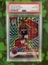 2020-21 Panini Mosaic Jae’Sean Tate Green Swirl NBA Debut Rookie /10 #265 PSA 10