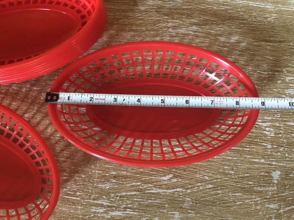 Set of 30 Red Plastic Diner Style Serving Baskets Restaurant Deli eBay