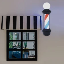 Barber Pole LED Light Outside Barber Shop Rotating Light Sign Wall Lamp 4W 110V