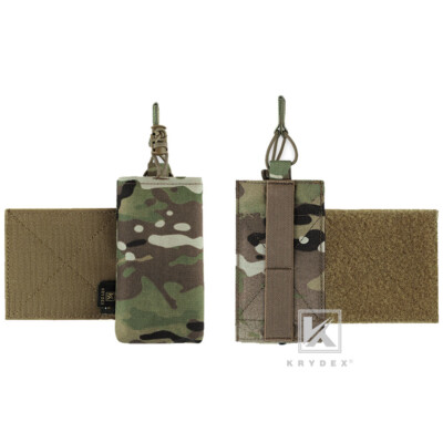 KRYDEX 2pc Tactical Radio Pouch Expander Wings for Armor Vest Chest Rig MC Camo