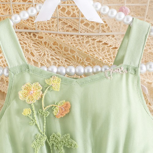 Baby Girl Kids Sleeveless Summer Floral Print Tulle Dress A-Line Party Outfits - Picture 5 of 17