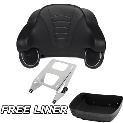 King Pack Trunk Speakers & Mount Rack Pad For Harley Tour Pak Touring 2014-25 24