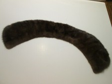 Vintage Mink Raccoon Fox Fur Ruff Collar Neck Warmer 23" Chocolate Brown